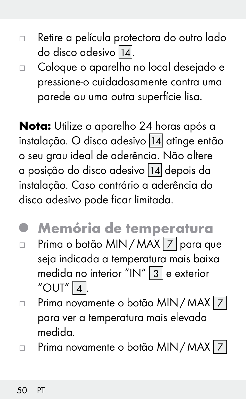 Memória de temperatura | Auriol Z31482A_B User Manual | Page 50 / 72