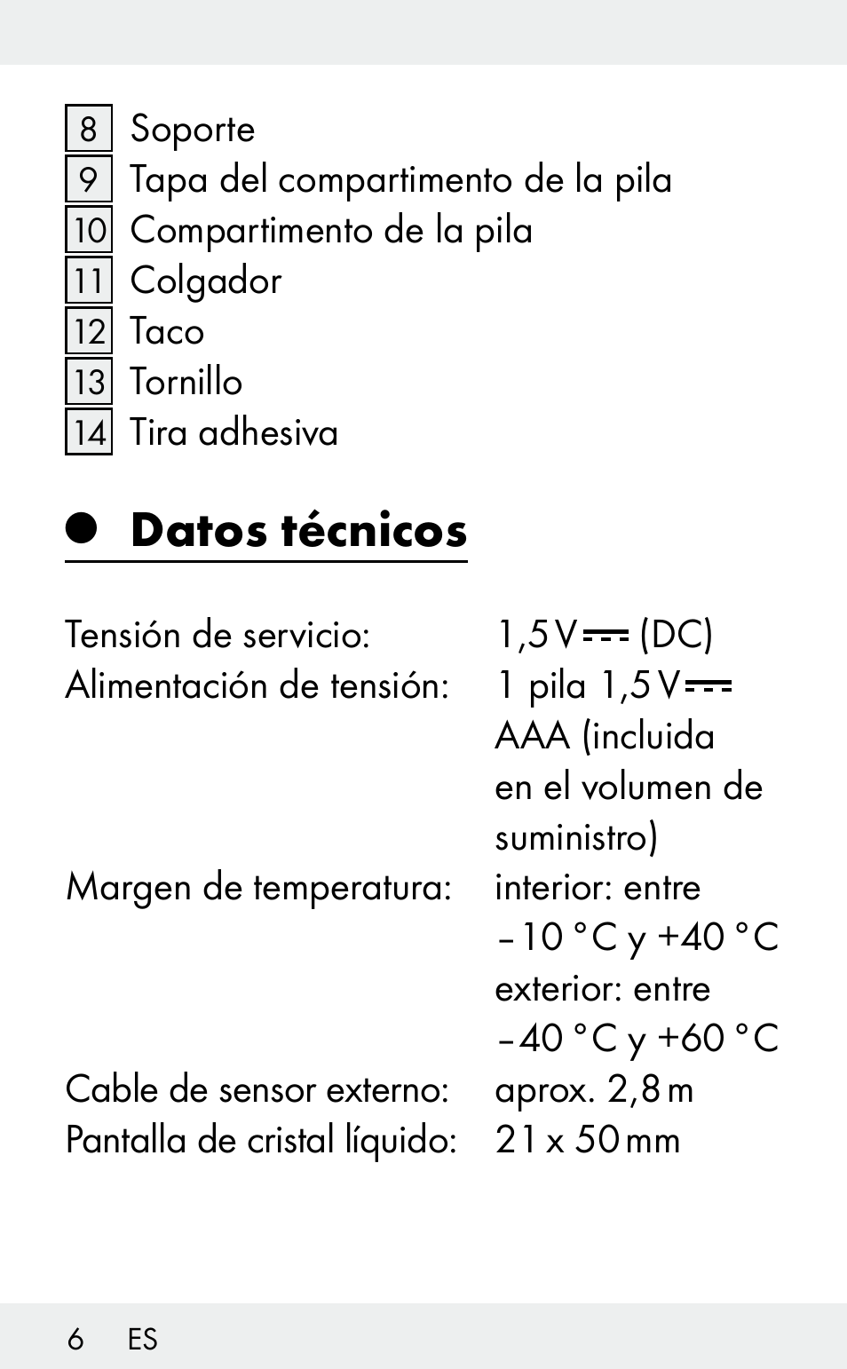 Datos técnicos | Auriol Z31482A_B User Manual | Page 6 / 72