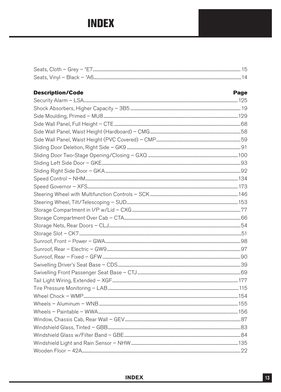 Index | Dodge Sprinter 3500 User Manual | Page 15 / 202