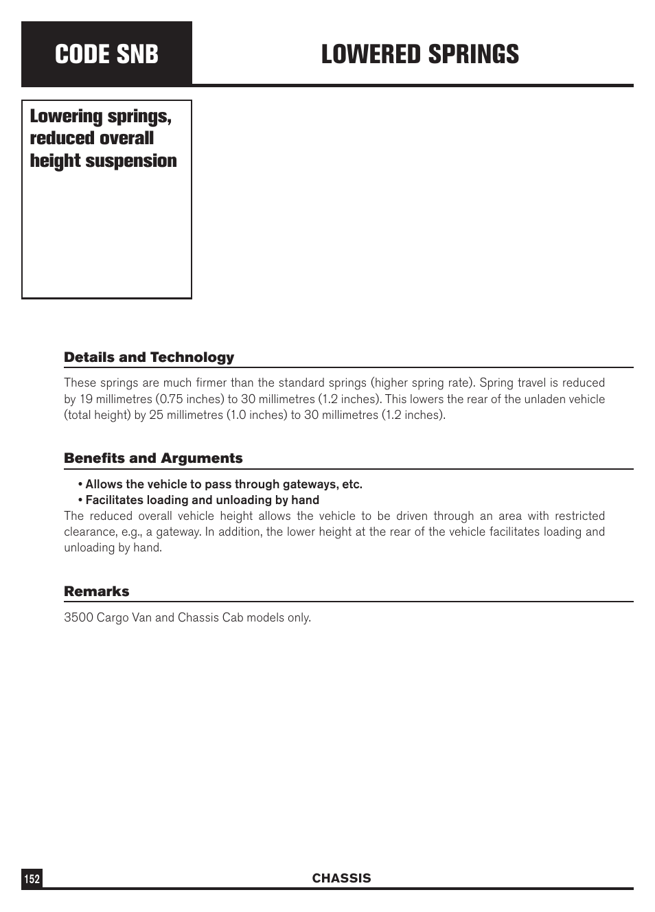 Code snb lowered springs | Dodge Sprinter 3500 User Manual | Page 154 / 202