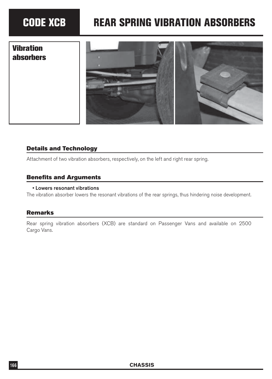 Code xcb, Rear spring vibration absorbers, Vibration absorbers | Dodge Sprinter 3500 User Manual | Page 168 / 202