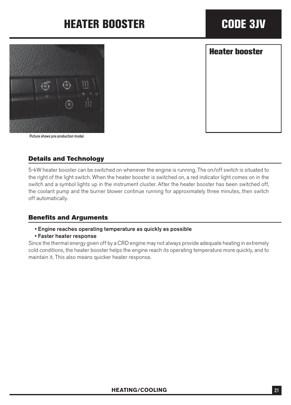 Code 3jv, Heater booster | Dodge Sprinter 3500 User Manual | Page 23 / 202