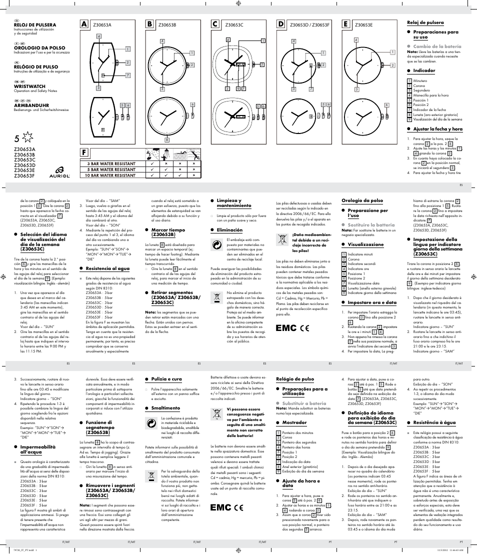 Auriol Z30653 User Manual | 2 pages