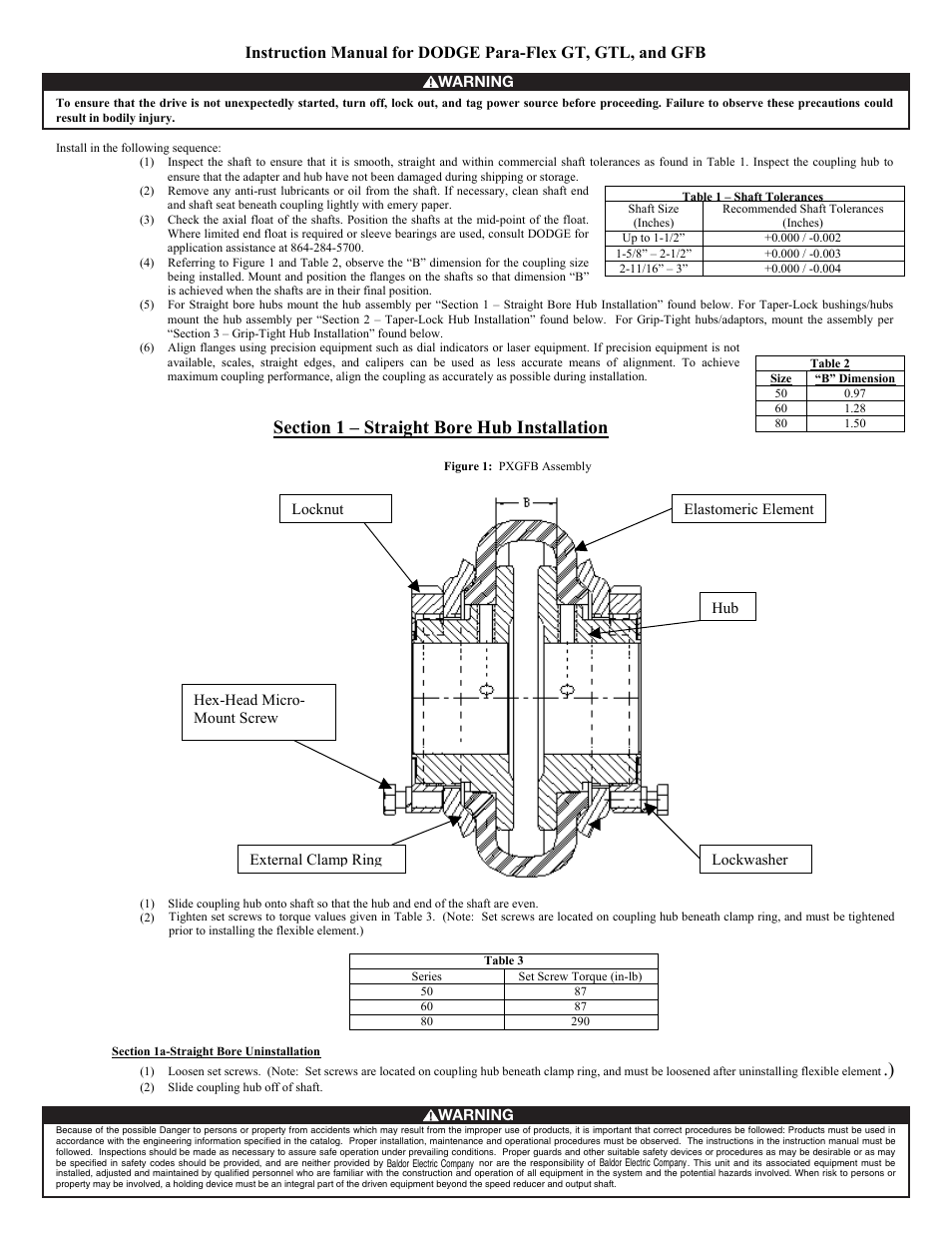 Dodge PARA-FLEX GTL User Manual | 4 pages