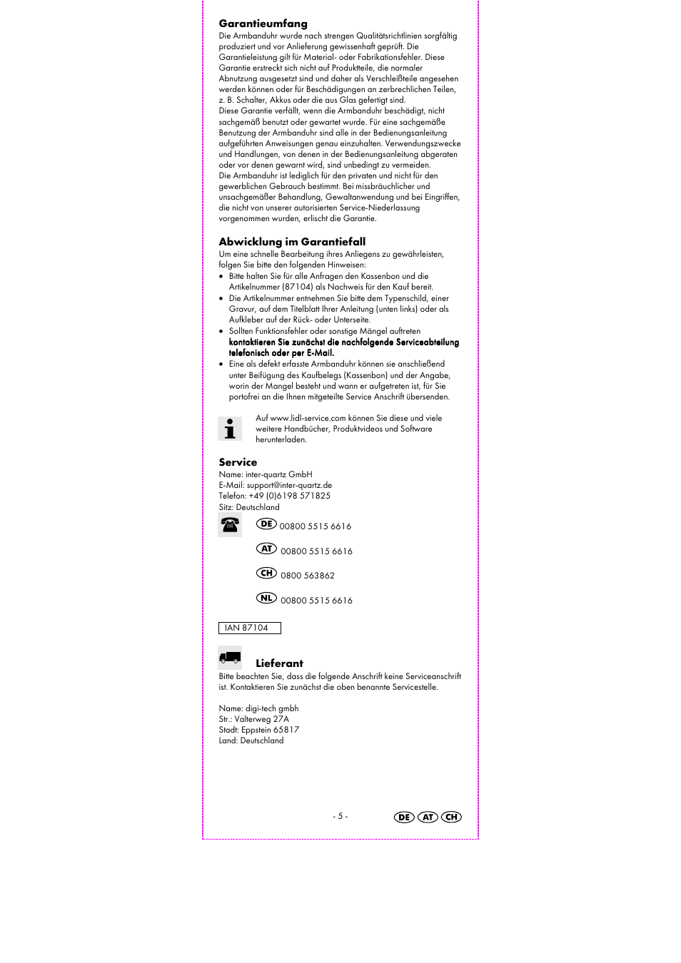 Auriol 2-LD3503-1_2_3_4_5 User Manual | Page 7 / 28