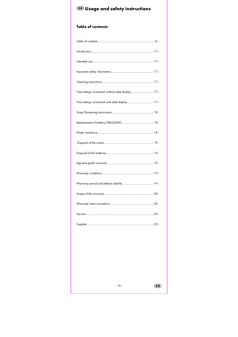 Usage and safety instructions | Auriol 2-LD3503-6 User Manual | Page 18 / 23