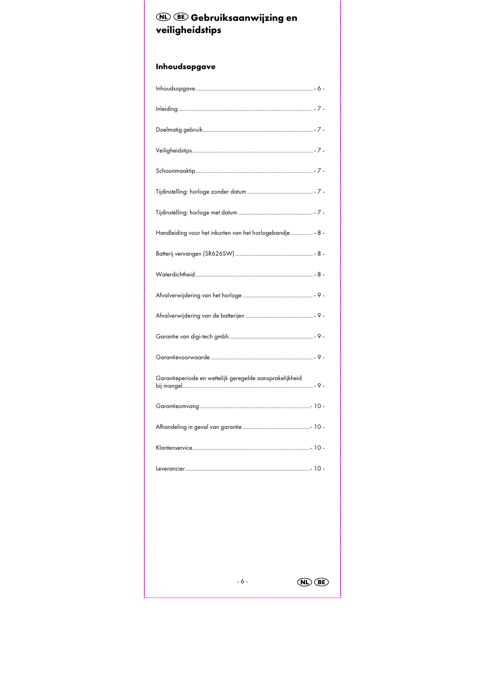 Gebruiksaanwijzing en veiligheidstips | Auriol 2-LD3503-6 User Manual | Page 8 / 23