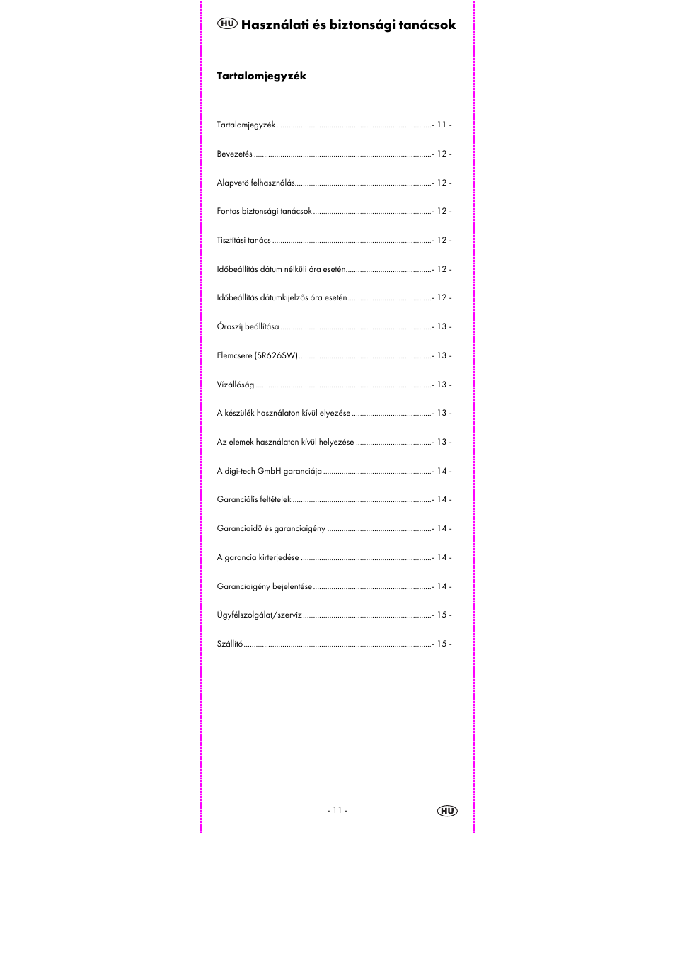 Használati és biztonsági tanácsok | Auriol 2-LD3503-6 User Manual | Page 13 / 38