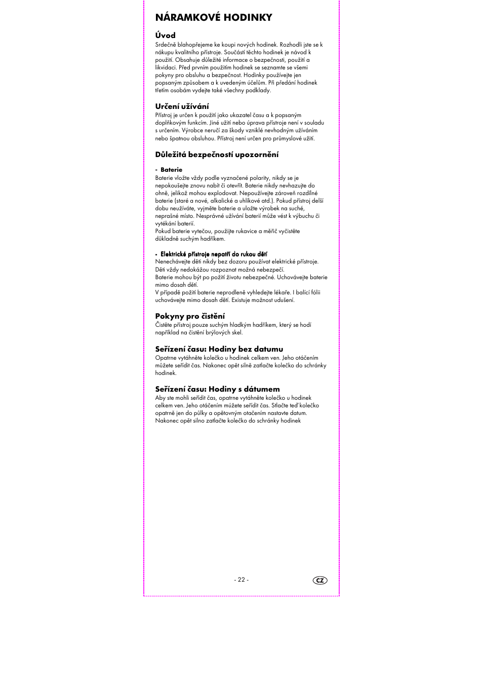 Náramkové hodinky | Auriol 2-LD3503-6 User Manual | Page 24 / 38