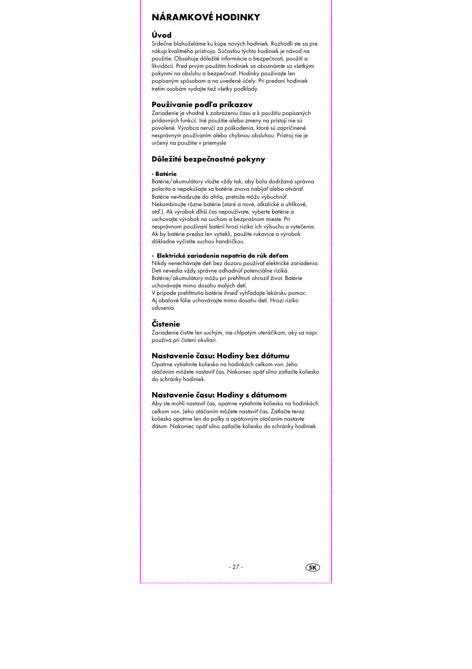Náramkové hodinky | Auriol 2-LD3503-6 User Manual | Page 29 / 38