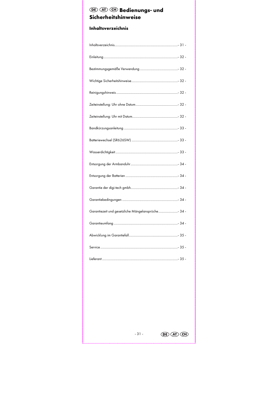 Bedienungs- und sicherheitshinweise | Auriol 2-LD3503-6 User Manual | Page 33 / 38