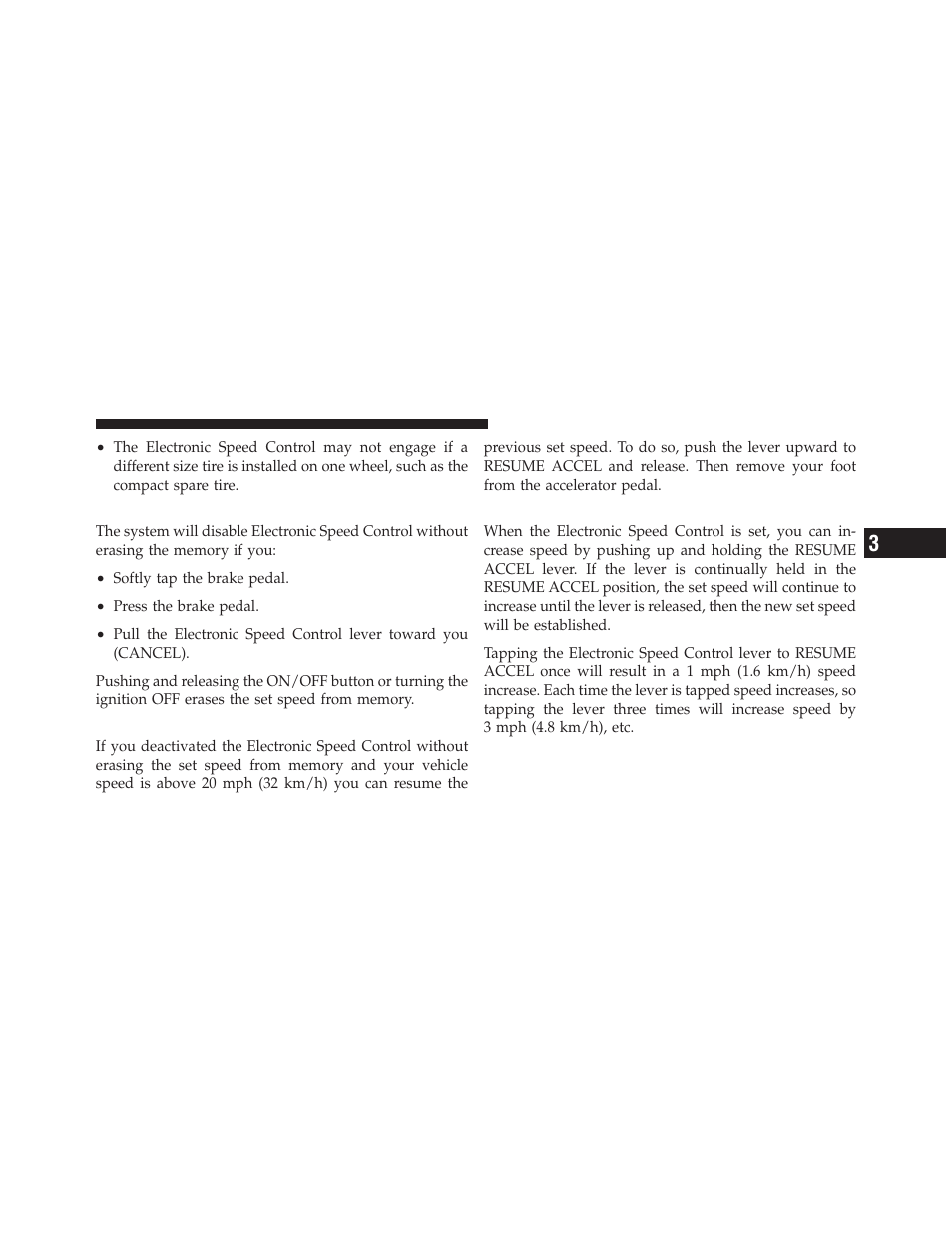 To deactivate, To resume speed, To vary the speed setting | Dodge 2010 Charger SRT User Manual | Page 144 / 442