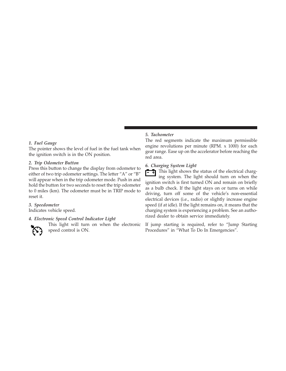 Instrument cluster descriptions | Dodge 2010 Charger SRT User Manual | Page 169 / 442