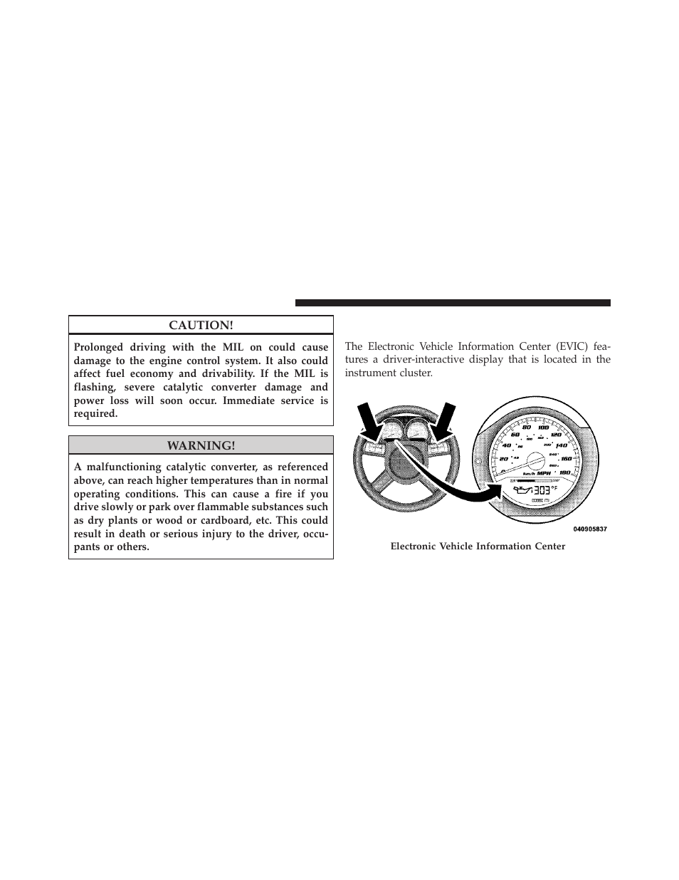 Electronic vehicle information center (evic) | Dodge 2010 Charger SRT User Manual | Page 179 / 442