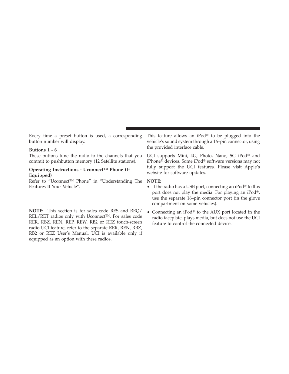 Universal consumer interface (uci) 0.5, If equipped | Dodge 2010 Charger SRT User Manual | Page 225 / 442