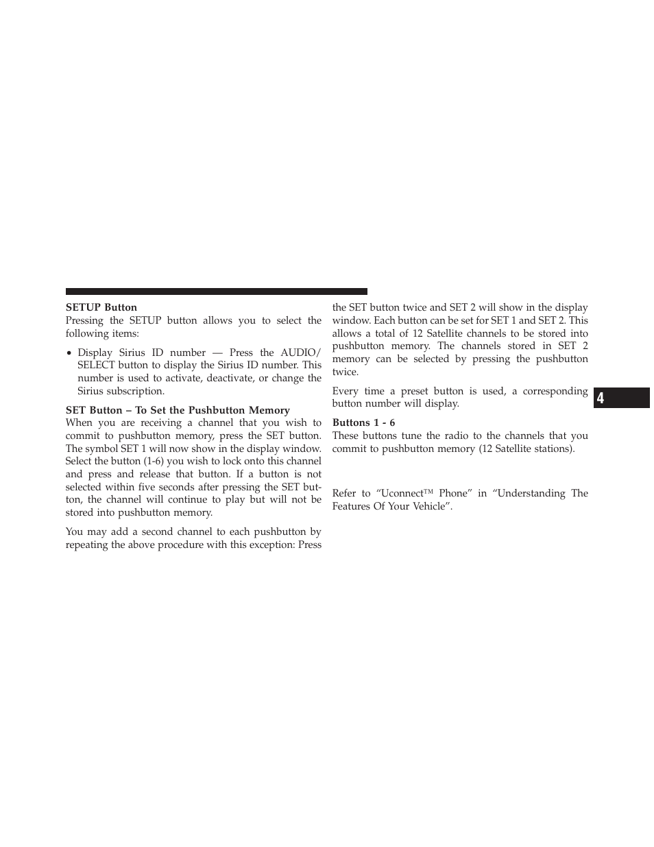 Operating instructions - uconnect™ phone, If equipped) | Dodge 2010 Charger SRT User Manual | Page 234 / 442