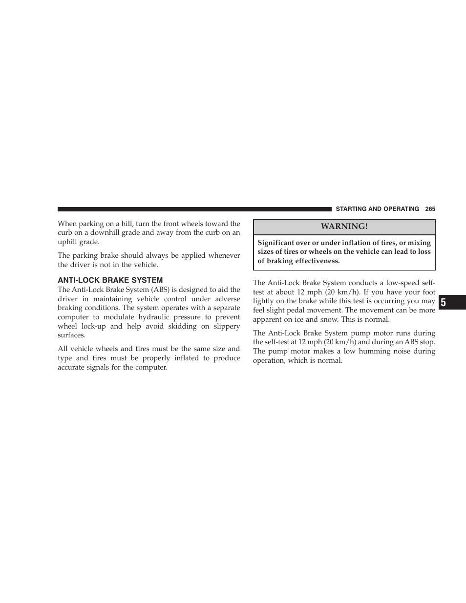 Anti-lock brake system | Dodge 2007 KA Nitro User Manual | Page 265 / 436