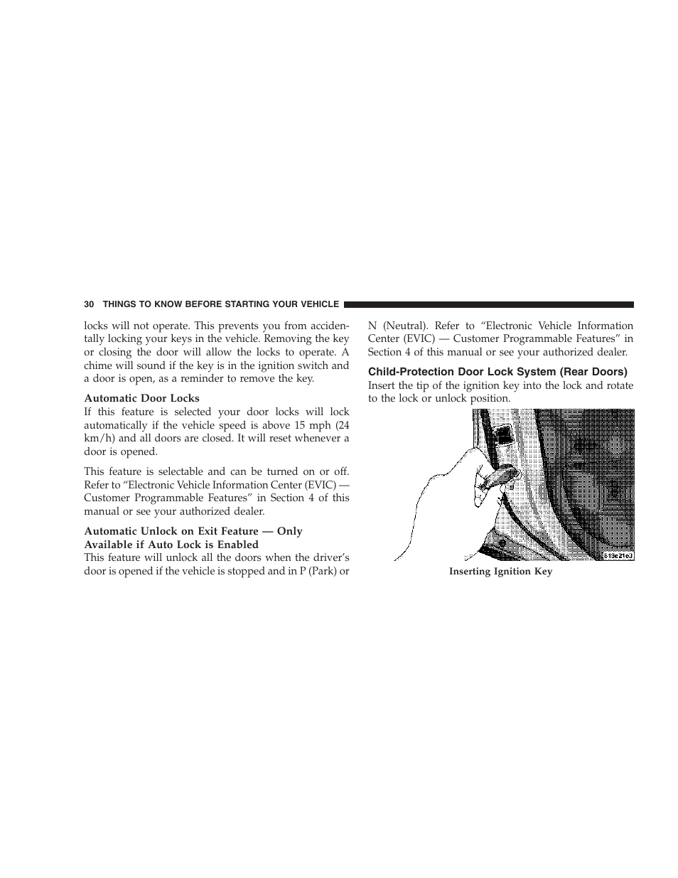 Child-protection door lock system, Rear doors) | Dodge 2007 KA Nitro User Manual | Page 30 / 436