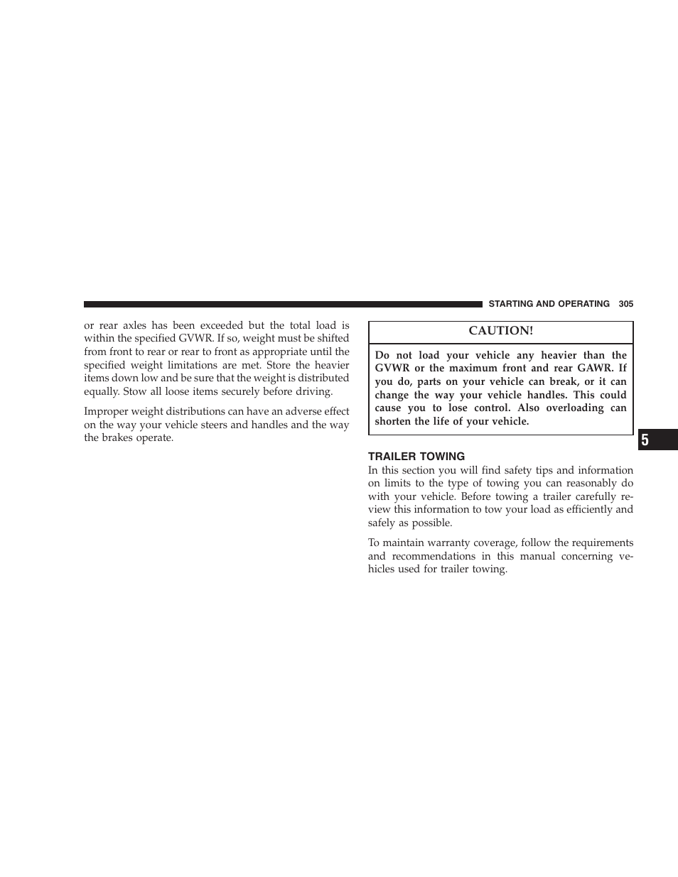 Trailer towing | Dodge 2007 KA Nitro User Manual | Page 305 / 436