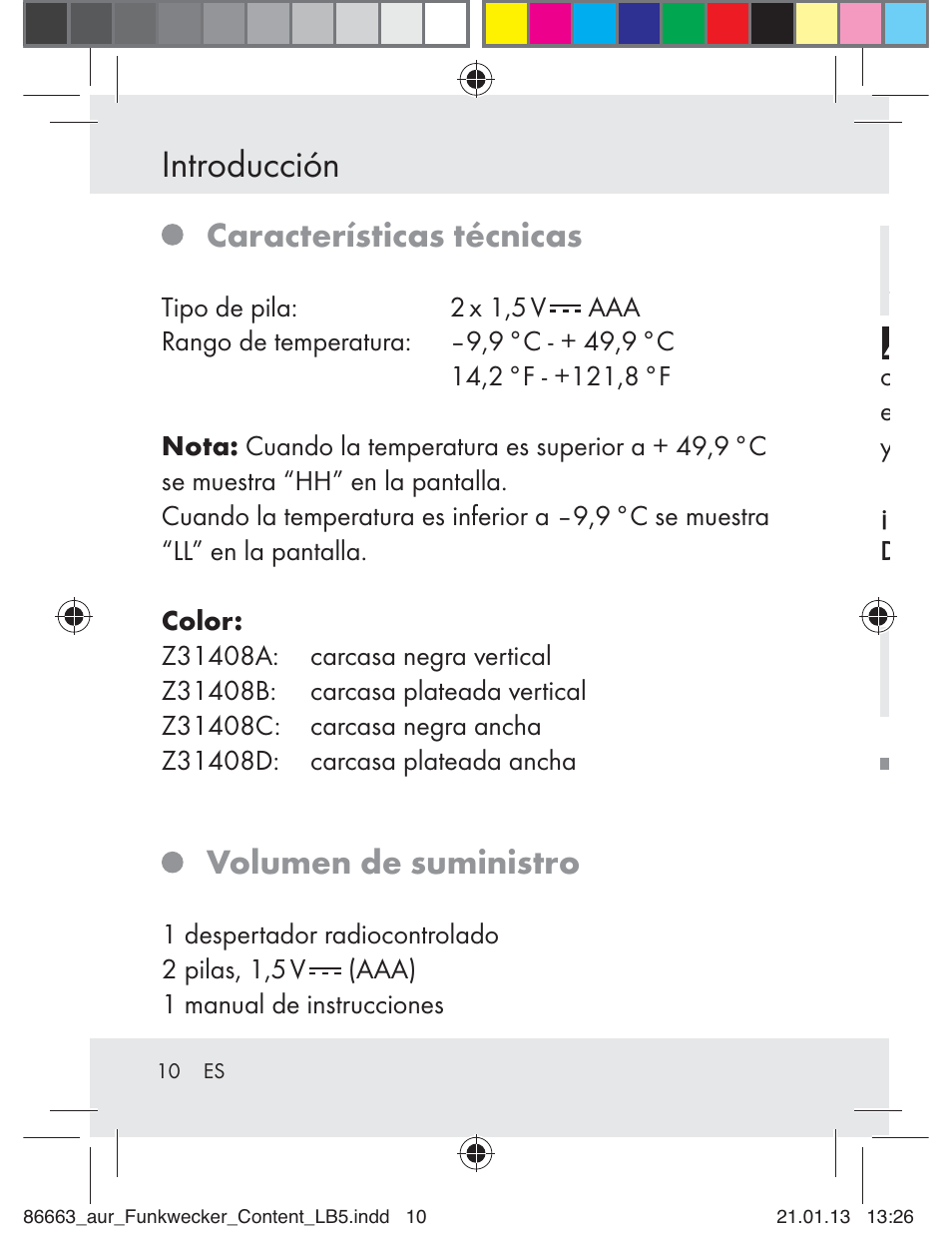Introducción, Características técnicas, Volumen de suministro | Auriol Z31408 User Manual | Page 10 / 102