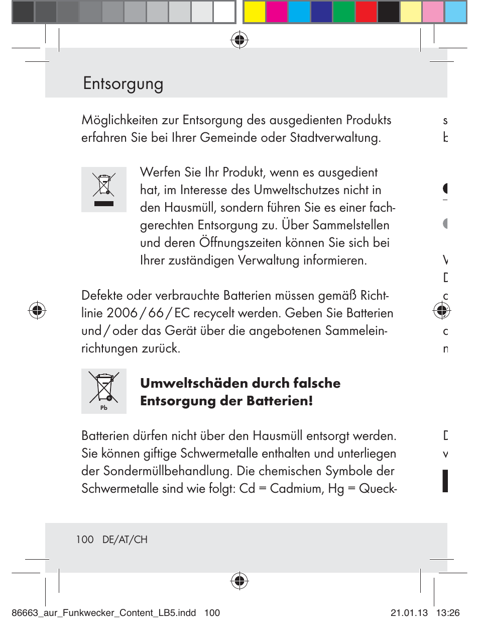 Entsorgung | Auriol Z31408 User Manual | Page 100 / 102