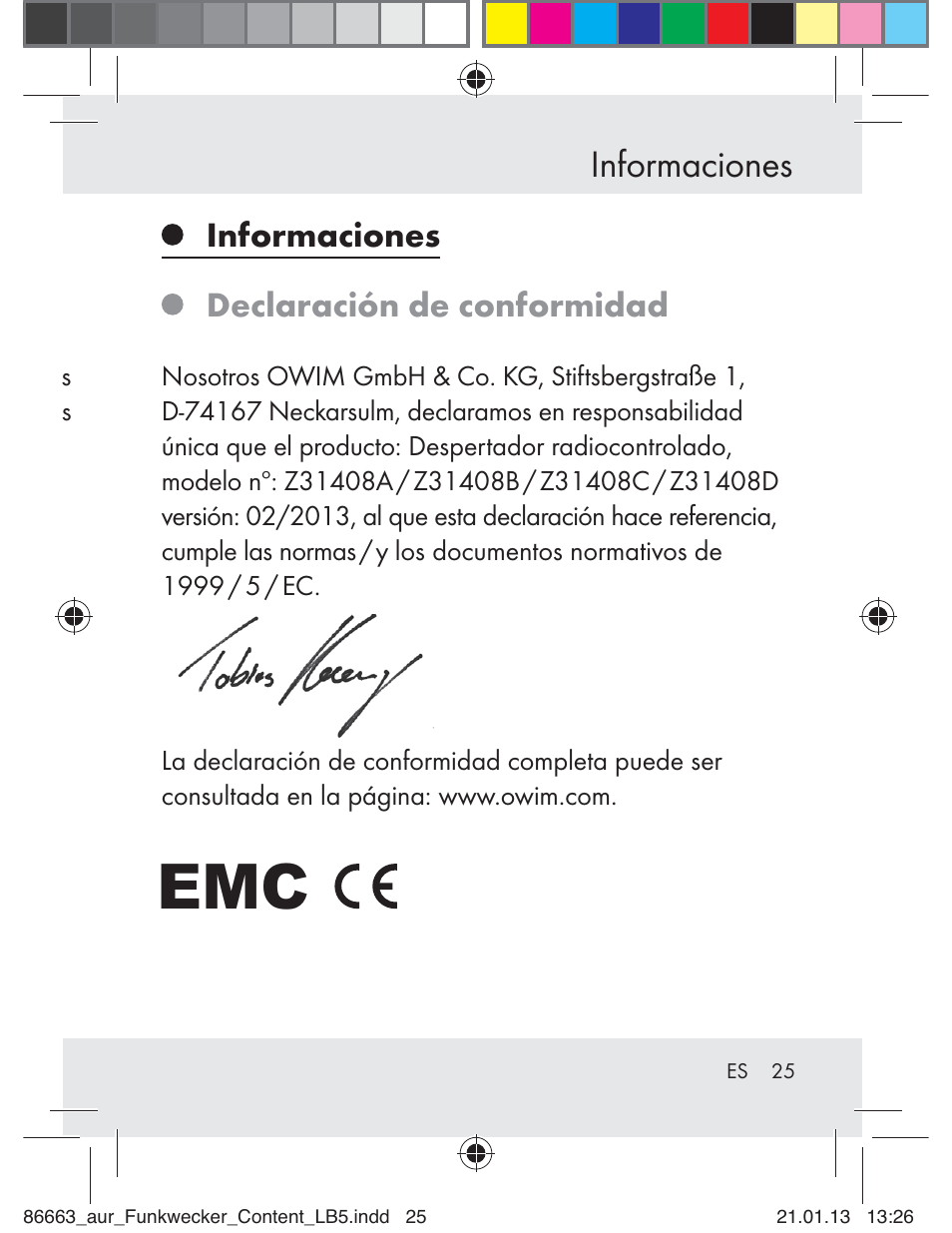 Informaciones | Auriol Z31408 User Manual | Page 25 / 102