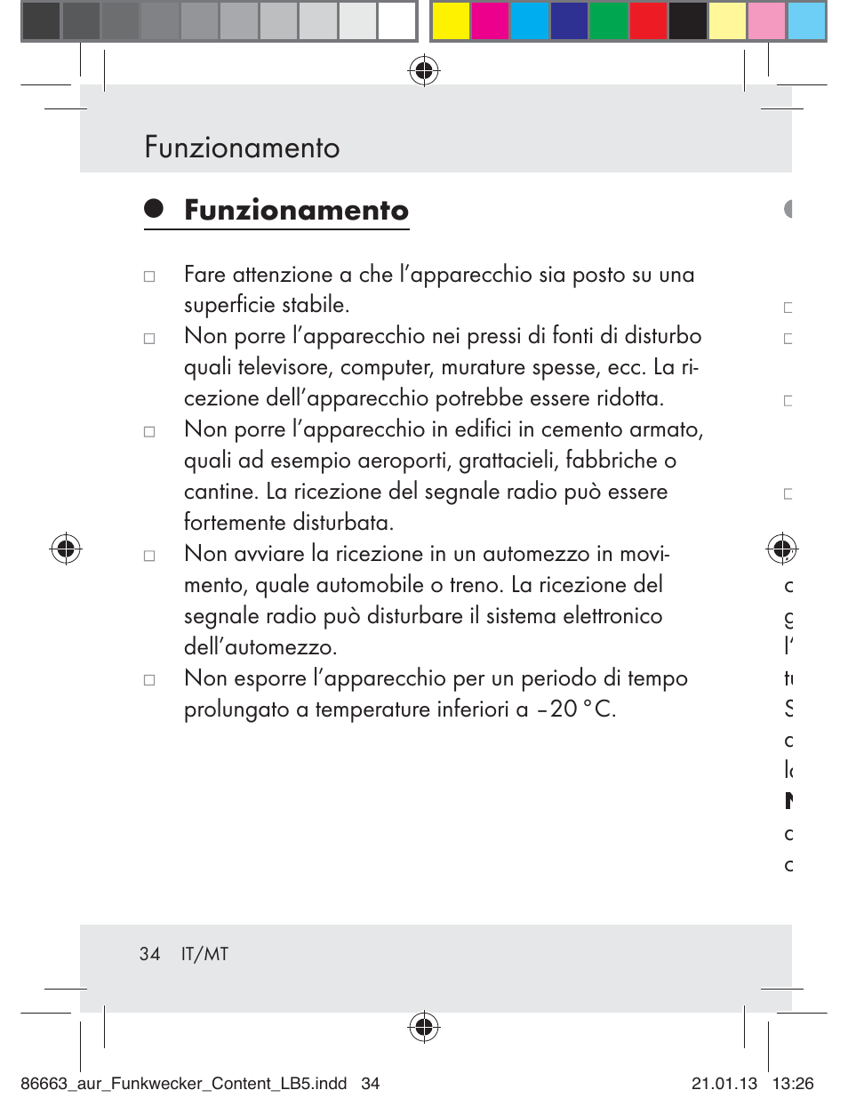 Funzionamento | Auriol Z31408 User Manual | Page 34 / 102