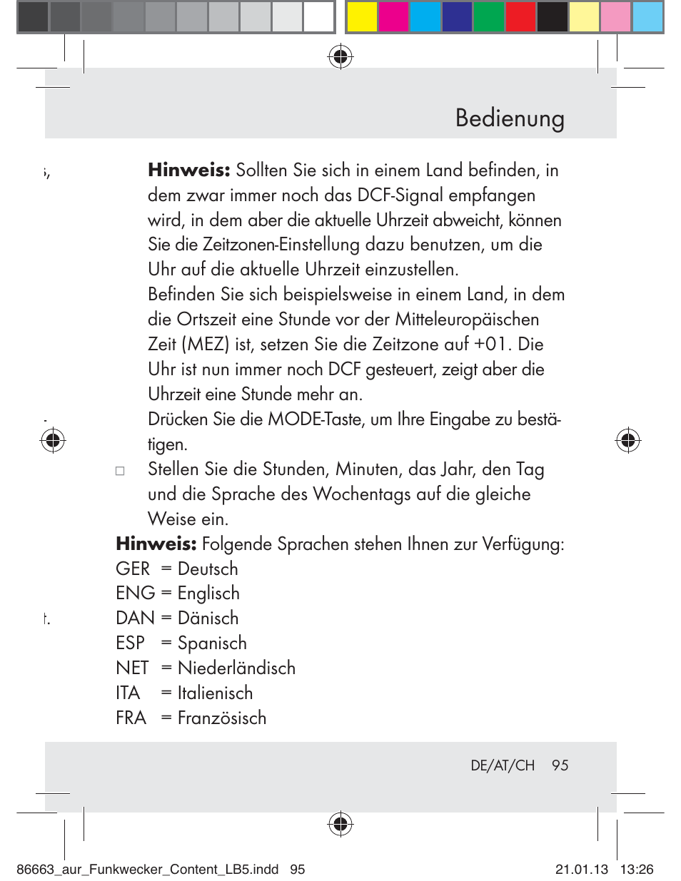 Bedienung | Auriol Z31408 User Manual | Page 95 / 102