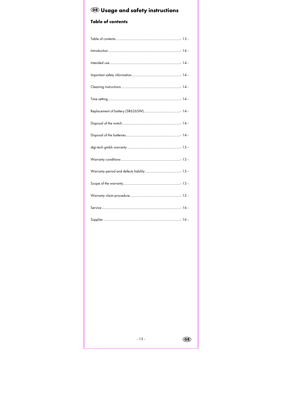 Usage and safety instructions | Auriol 2-LD3463 User Manual | Page 15 / 19