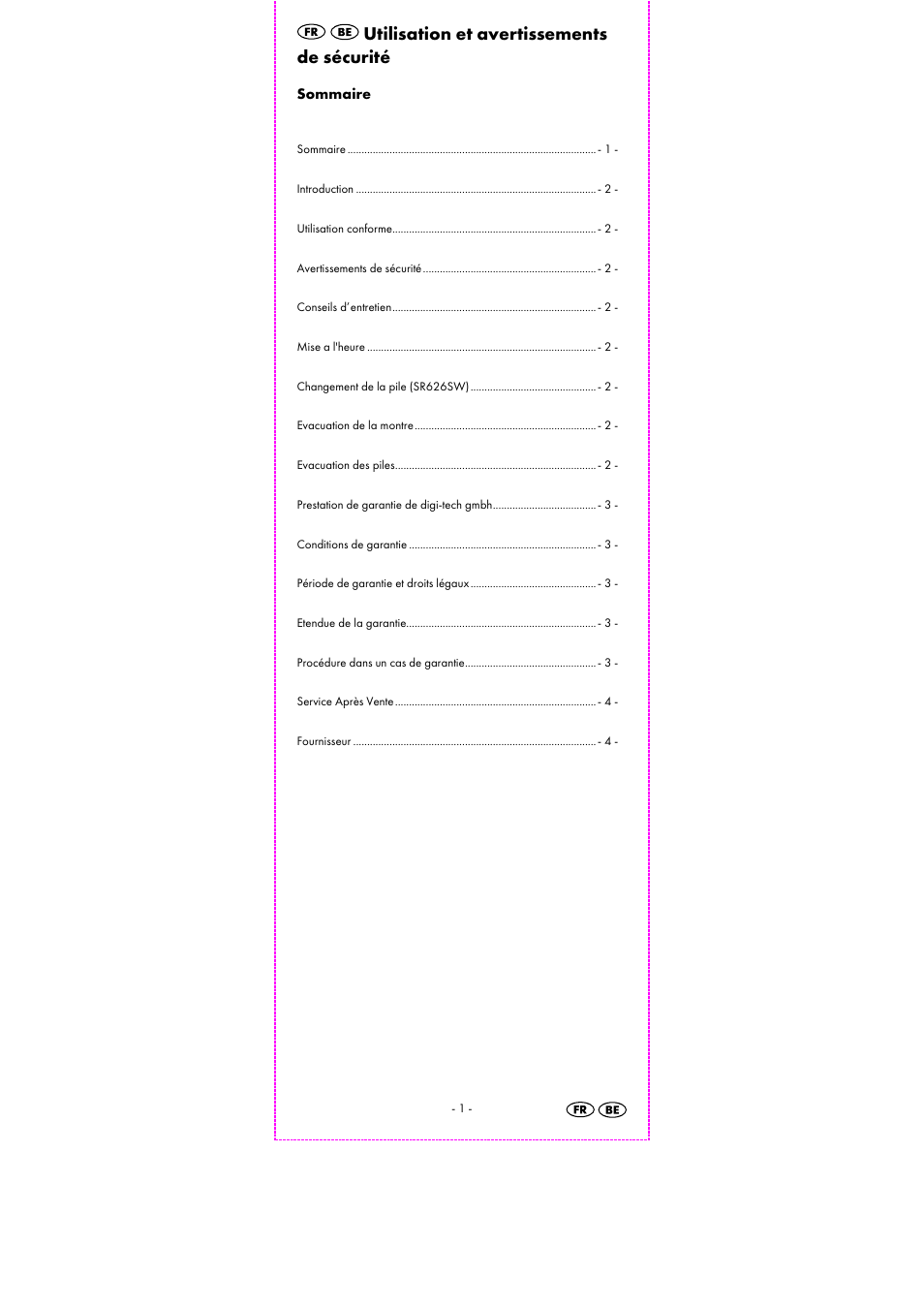 Utilisation et avertissements de sécurité | Auriol 2-LD3463 User Manual | Page 3 / 19