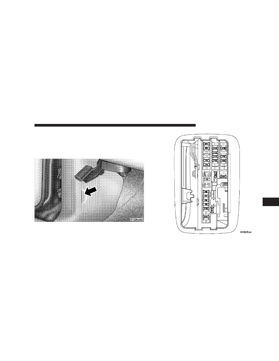 Fuses (interior) | Dodge 2008 Durango User Manual | Page 421 / 481