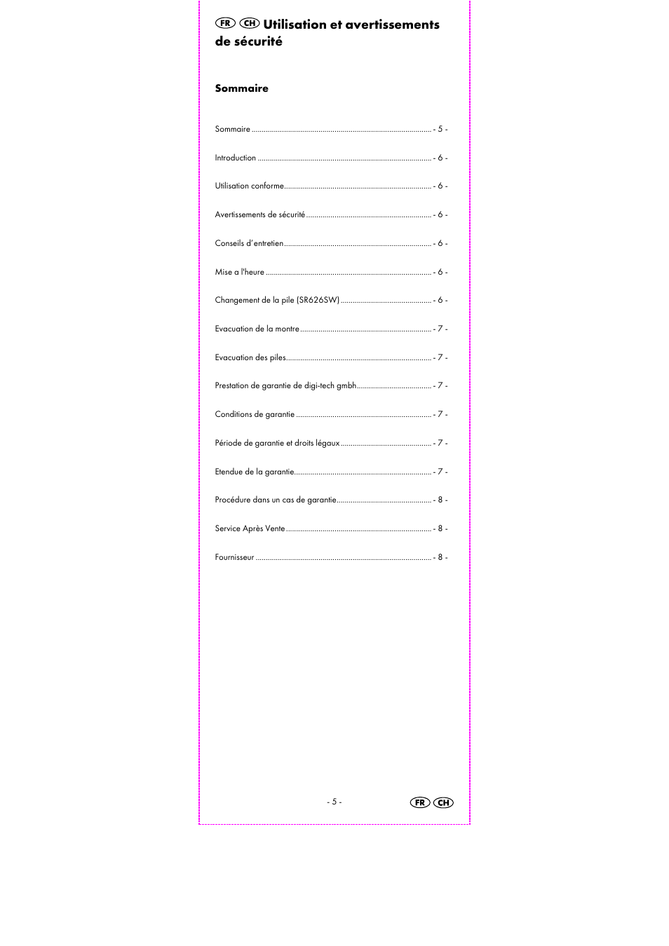Utilisation et avertissements de sécurité | Auriol 2-LD3463 User Manual | Page 7 / 23