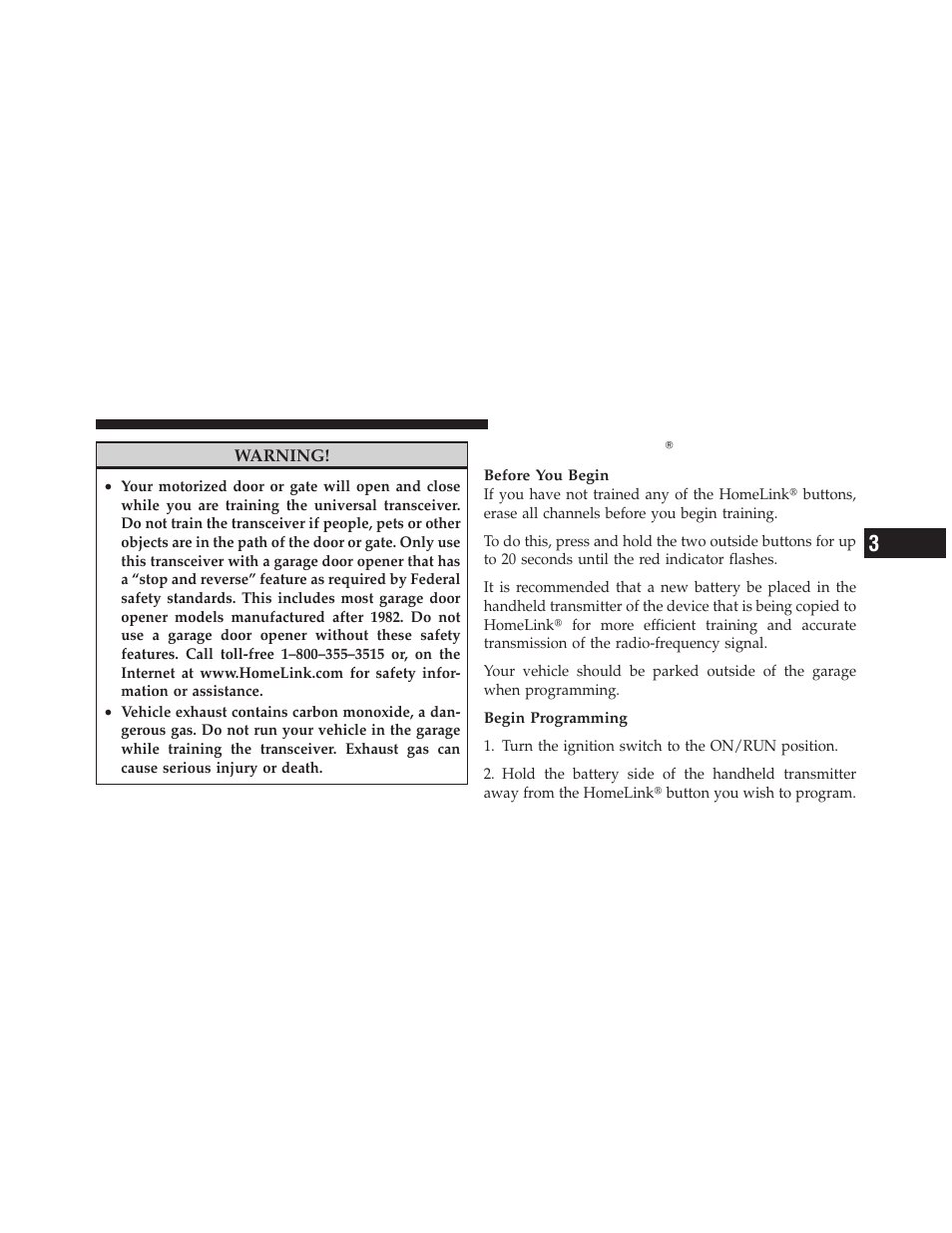 Programming homelink | Dodge 2010 Grand Caravan User Manual | Page 188 / 530