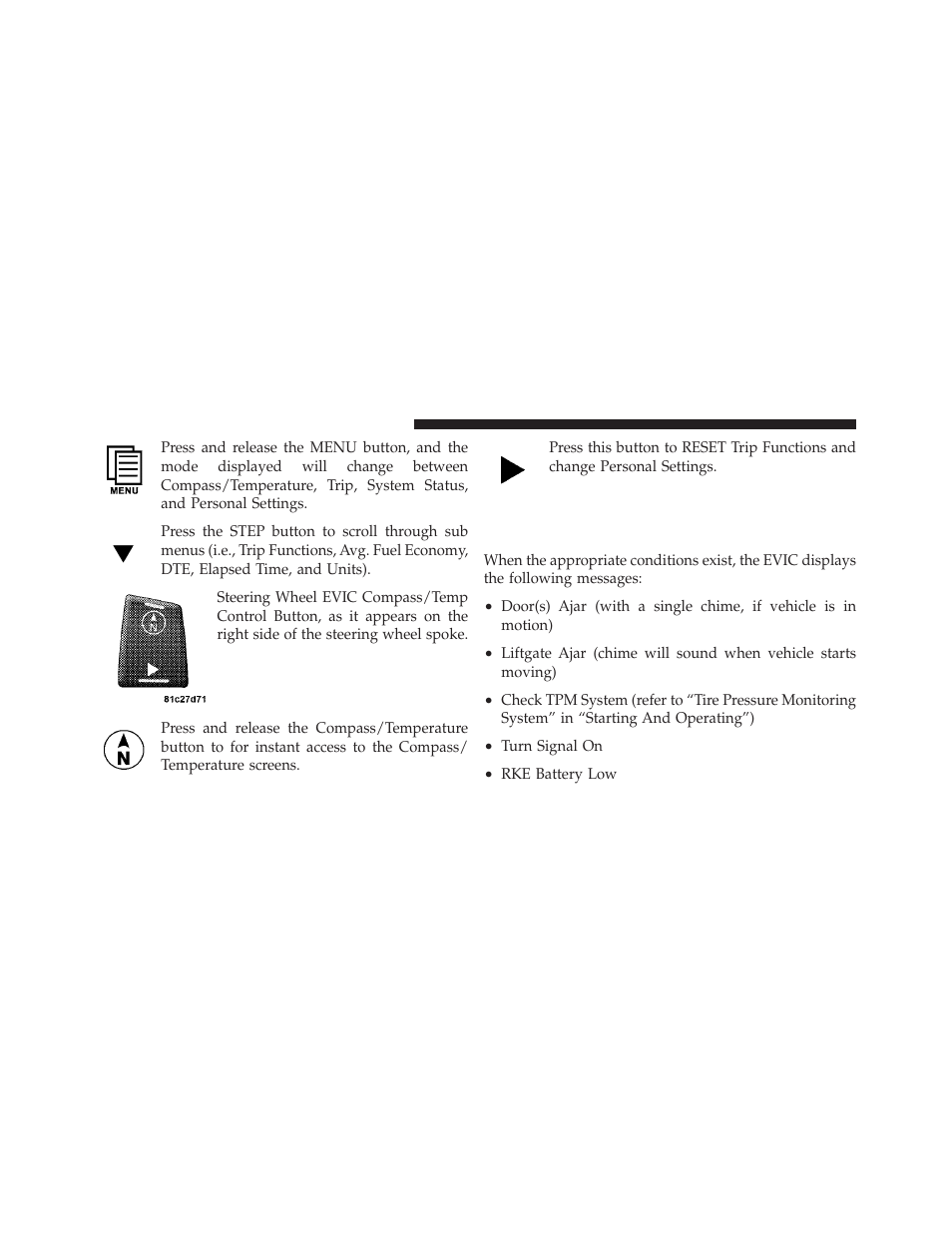 Electronic vehicle information center (evic), Displays | Dodge 2010 Grand Caravan User Manual | Page 247 / 530