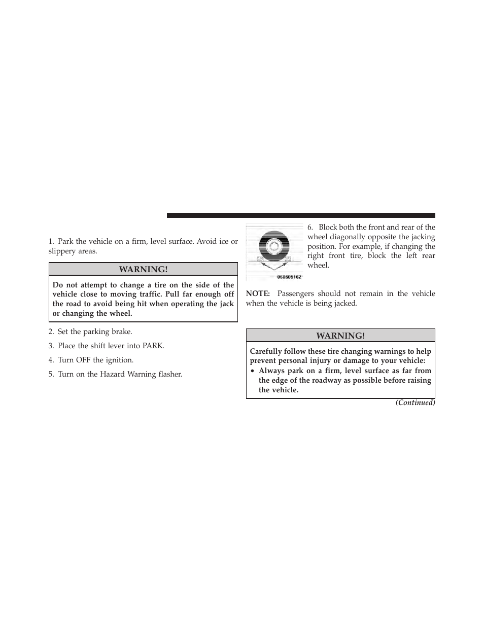 Preparations for jacking, Jacking instructions | Dodge 2010 Grand Caravan User Manual | Page 411 / 530