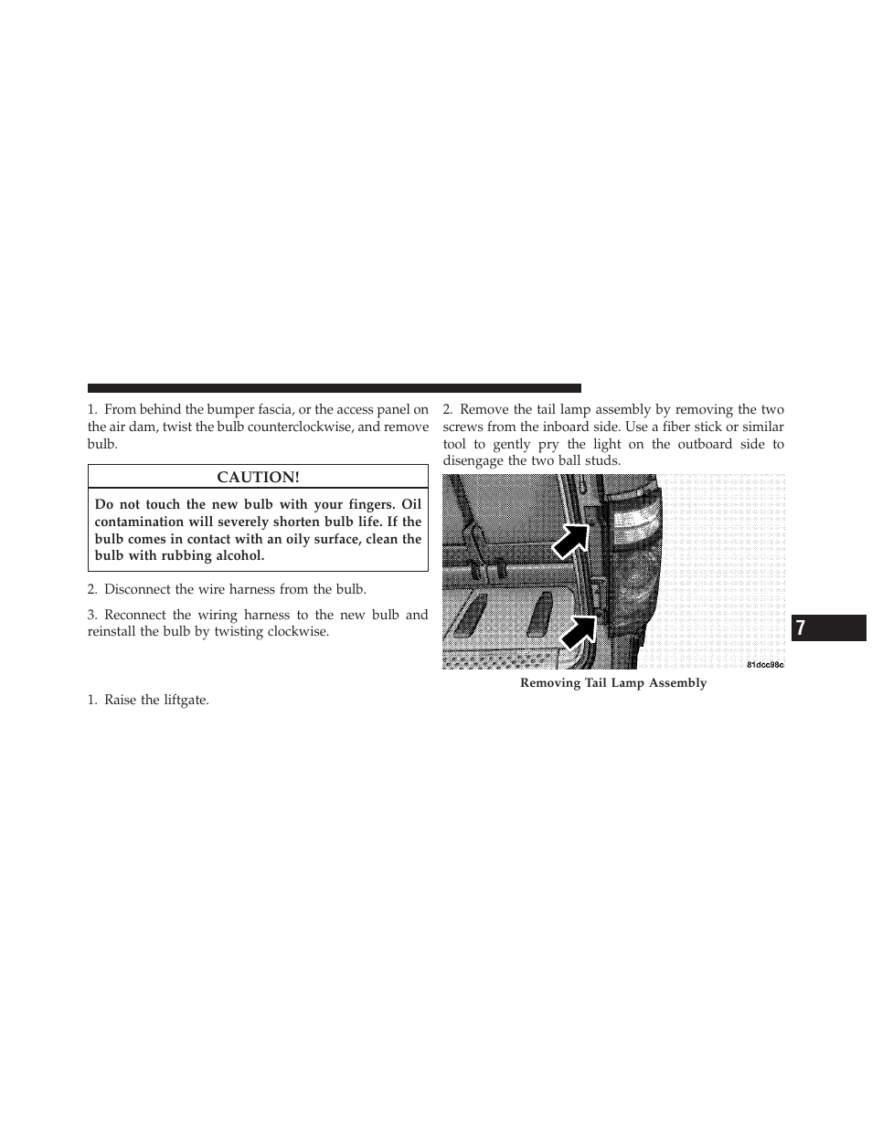 Rear tail, stop, turn signal, side marker, And backup lamps | Dodge 2010 Grand Caravan User Manual | Page 476 / 530