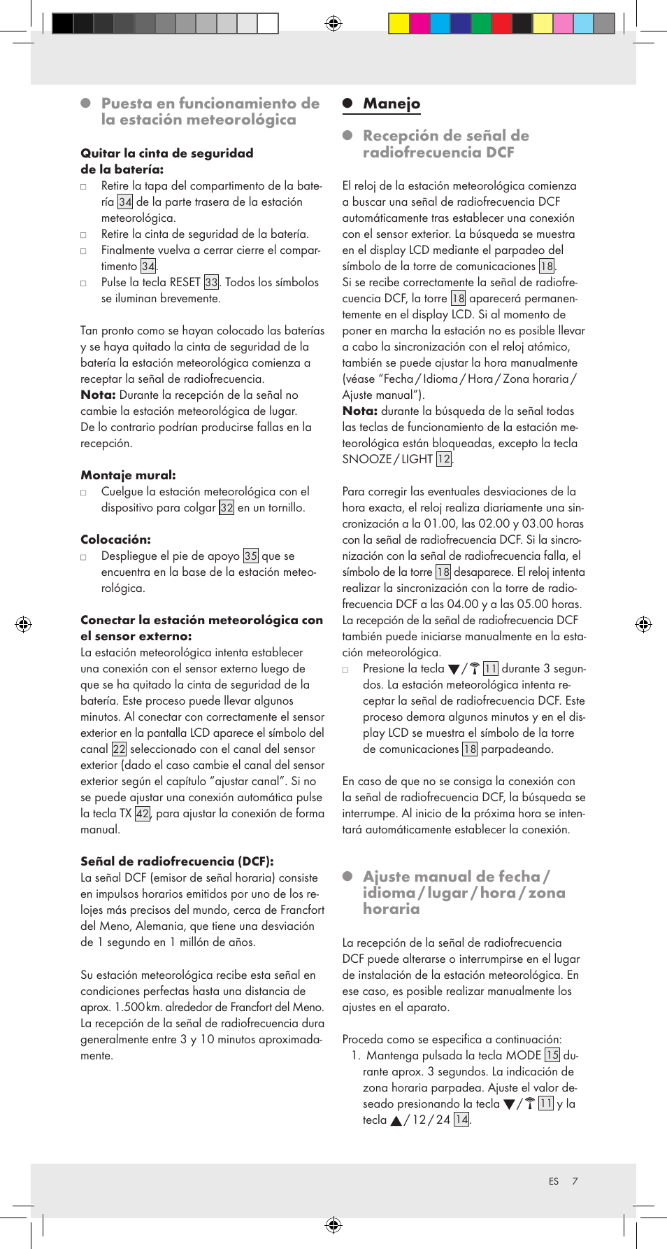 Manejo, Recepción de señal de radiofrecuencia dcf | Auriol Z31092 User Manual | Page 7 / 51