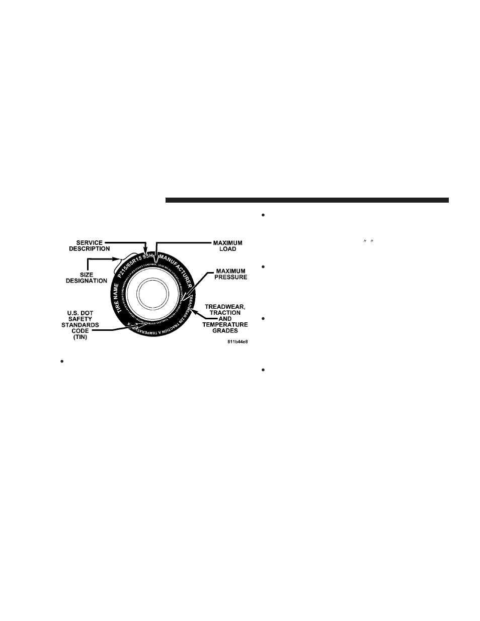 Tire safety information, Tire markings | Dodge 2007 Charger User Manual | Page 224 / 384