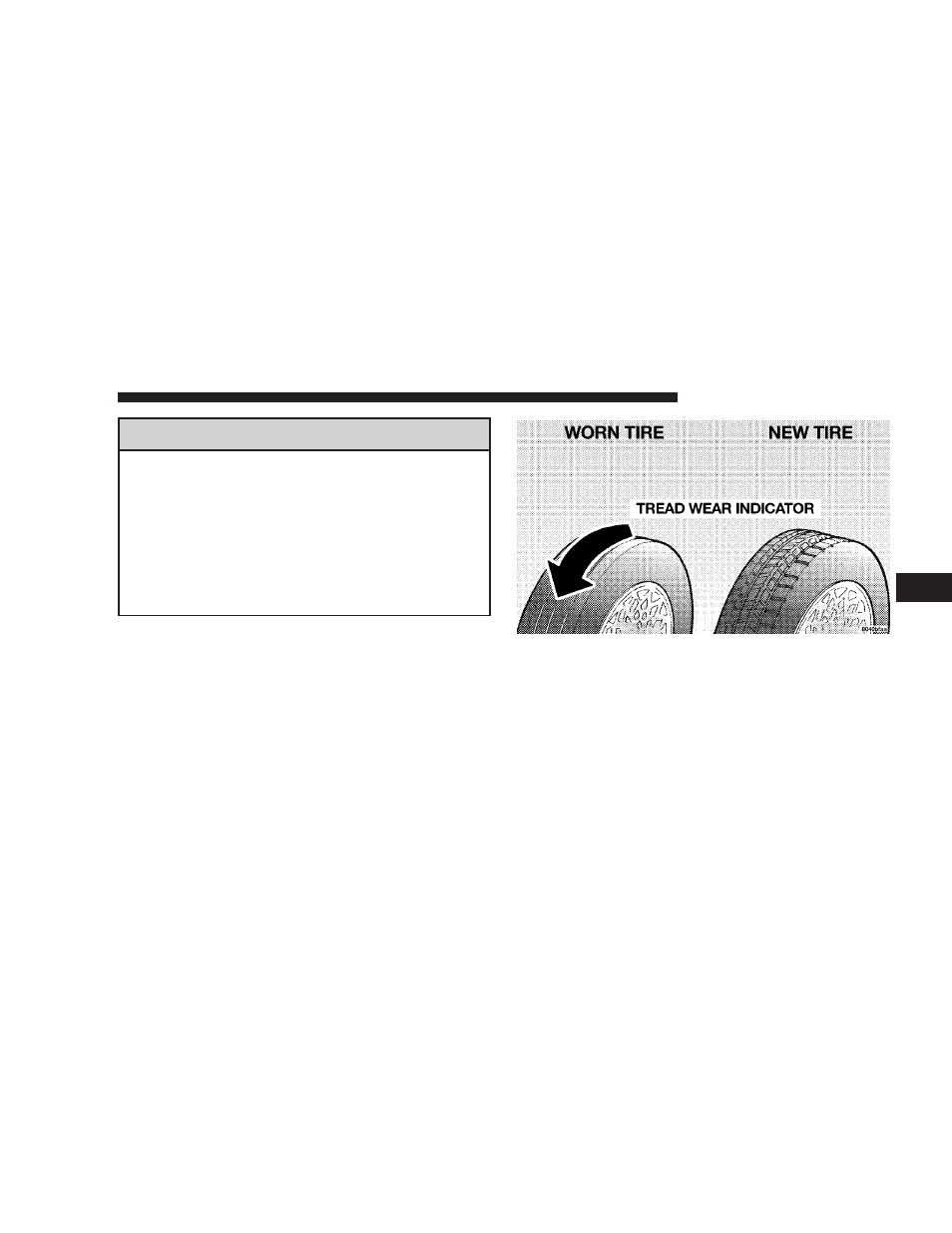 Tread wear indicators | Dodge 2007 Charger User Manual | Page 237 / 384