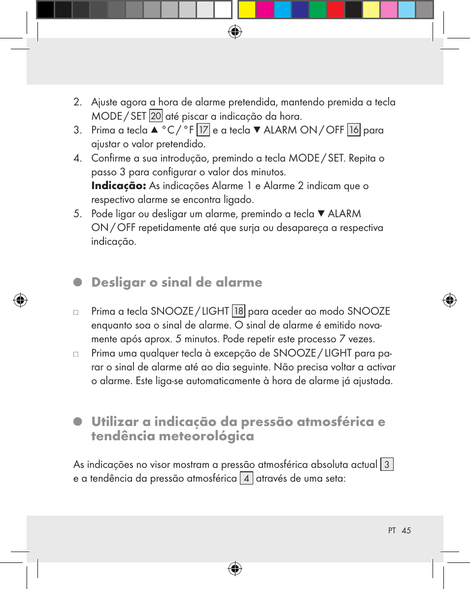 Desligar o sinal de alarme | Auriol Z31163 User Manual | Page 45 / 80