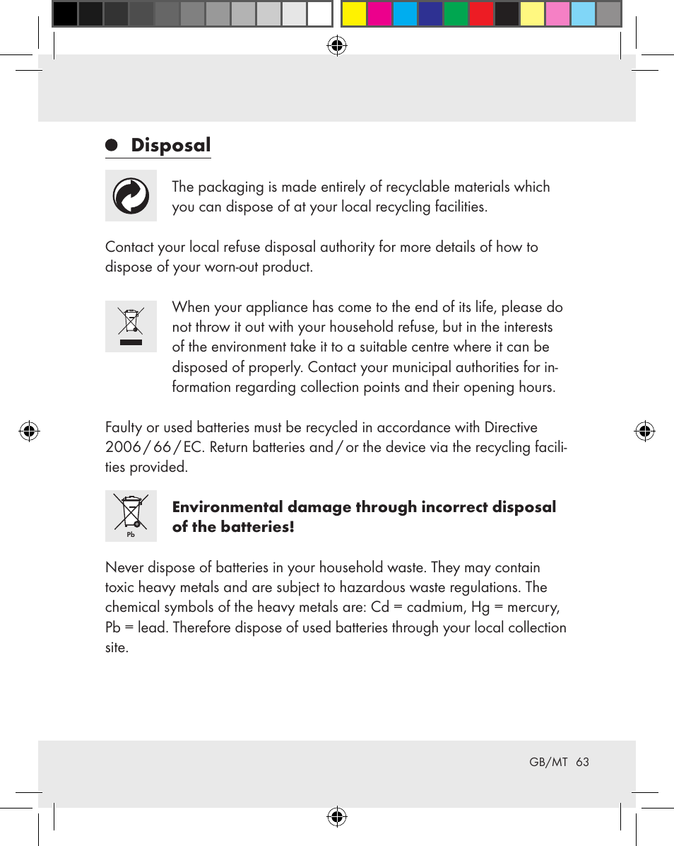 Disposal | Auriol Z31163 User Manual | Page 63 / 80