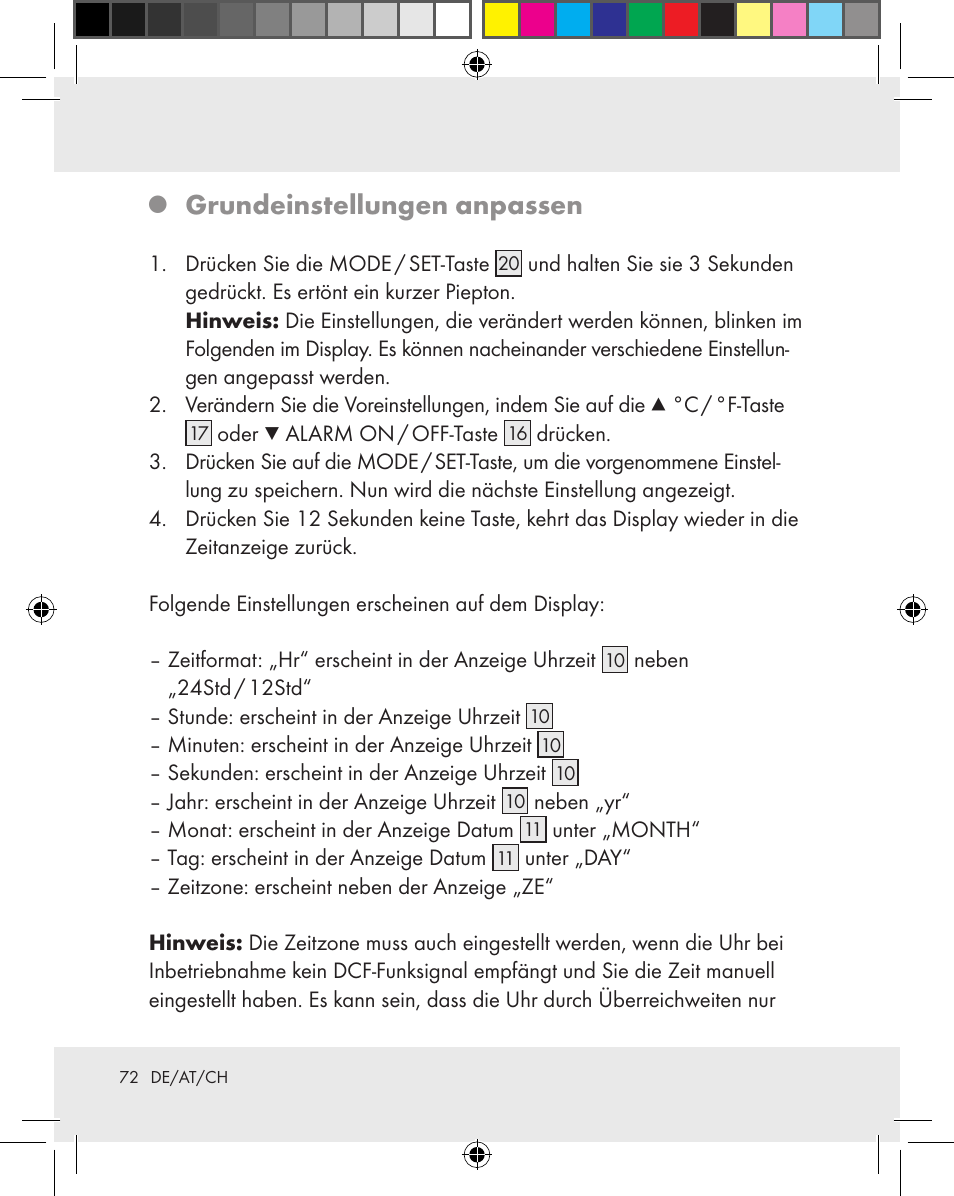 Grundeinstellungen anpassen | Auriol Z31163 User Manual | Page 72 / 80