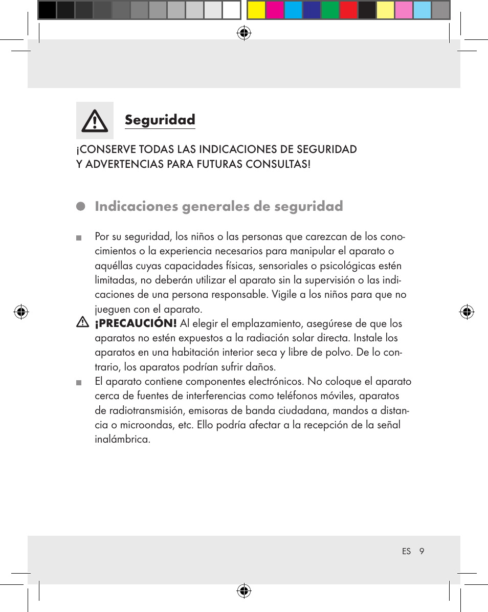 Seguridad, Indicaciones generales de seguridad | Auriol Z31163 User Manual | Page 9 / 80