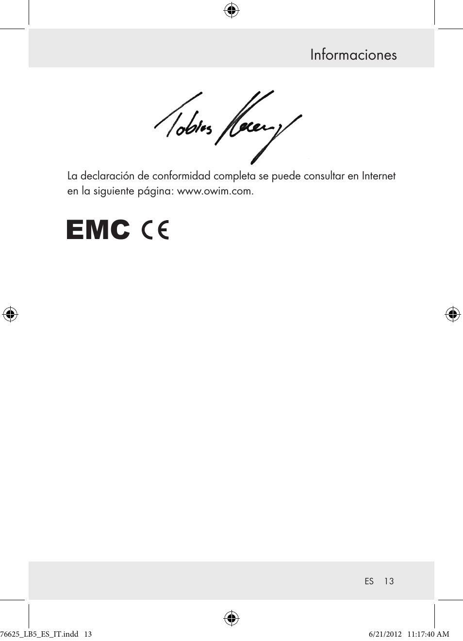 Informaciones | Auriol Z29955A User Manual | Page 13 / 51
