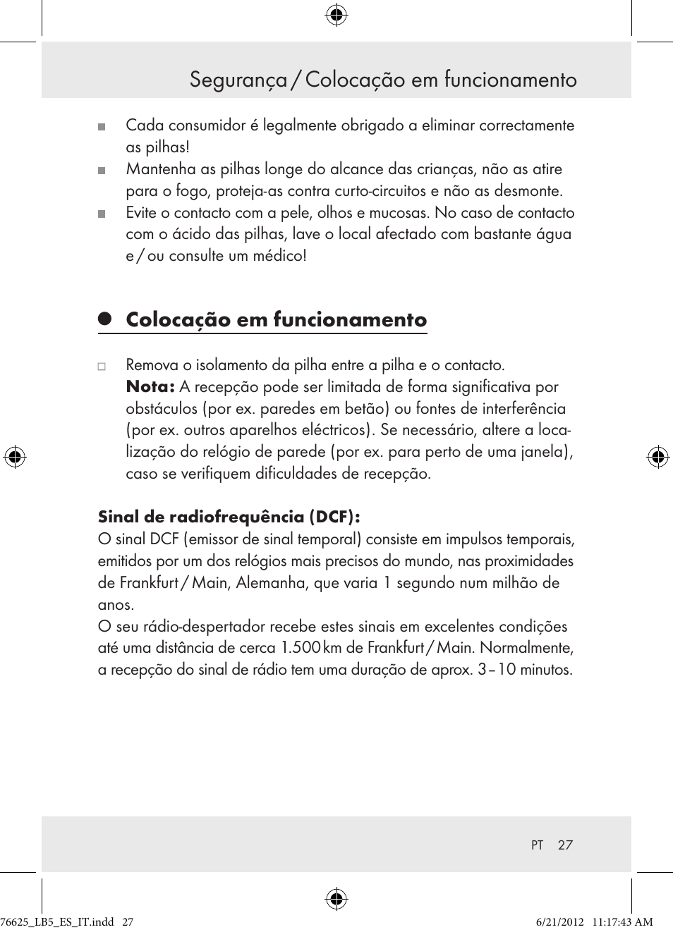 Segurança / colocação em funcionamento, Colocação em funcionamento | Auriol Z29955A User Manual | Page 27 / 51