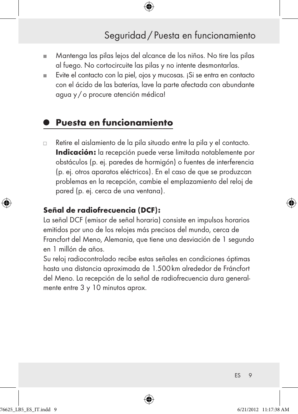 Seguridad / puesta en funcionamiento, Puesta en funcionamiento | Auriol Z29955A User Manual | Page 9 / 51