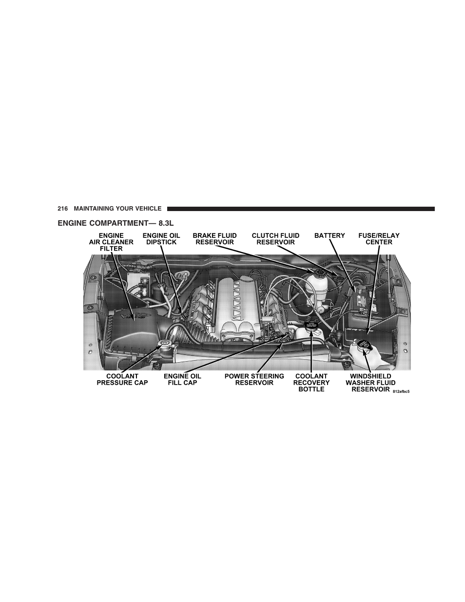 Engine compartment— 8.3l | Dodge 2004 Ram SRT-10 User Manual | Page 216 / 302