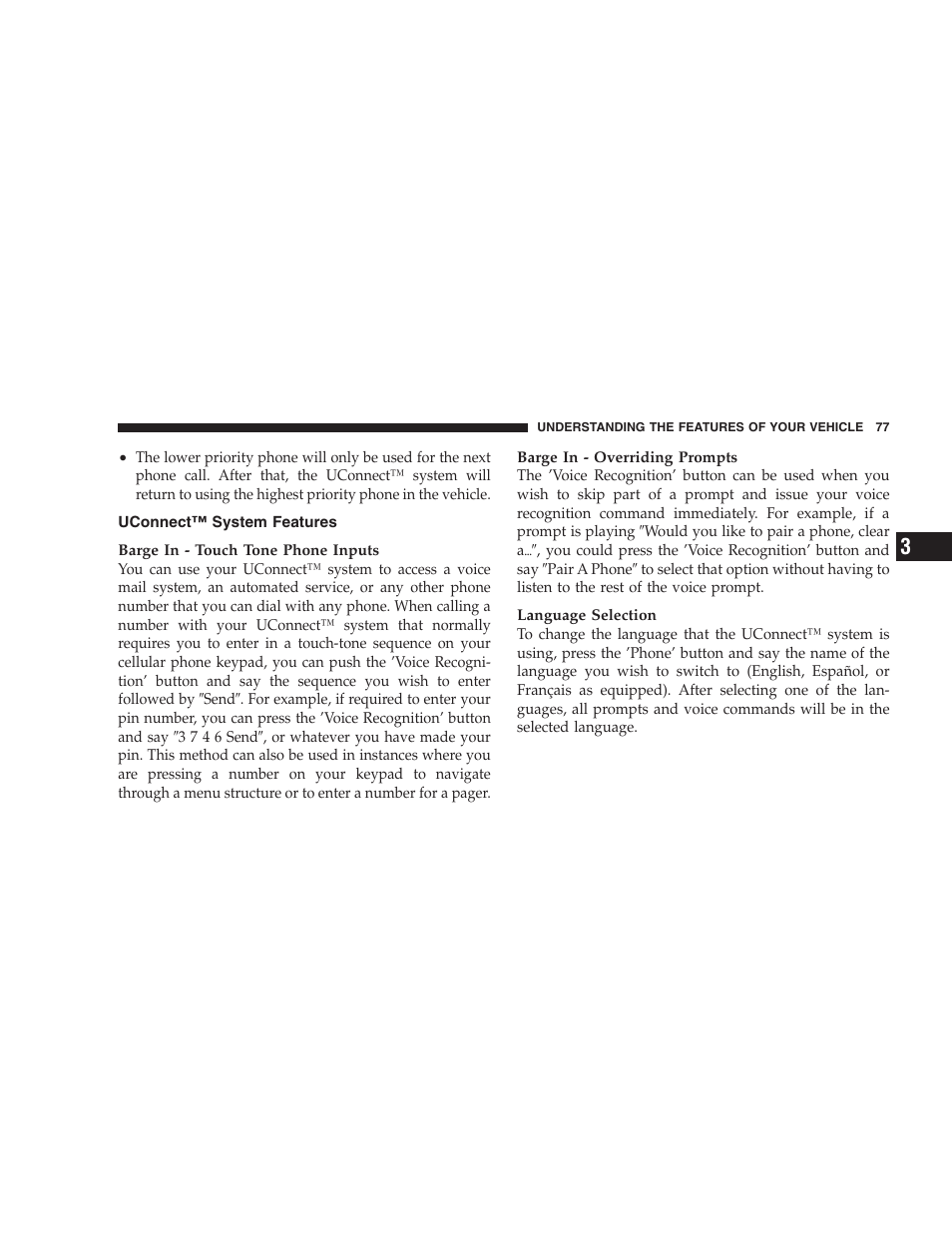 Uconnect™ system features | Dodge 2004 Ram SRT-10 User Manual | Page 77 / 302