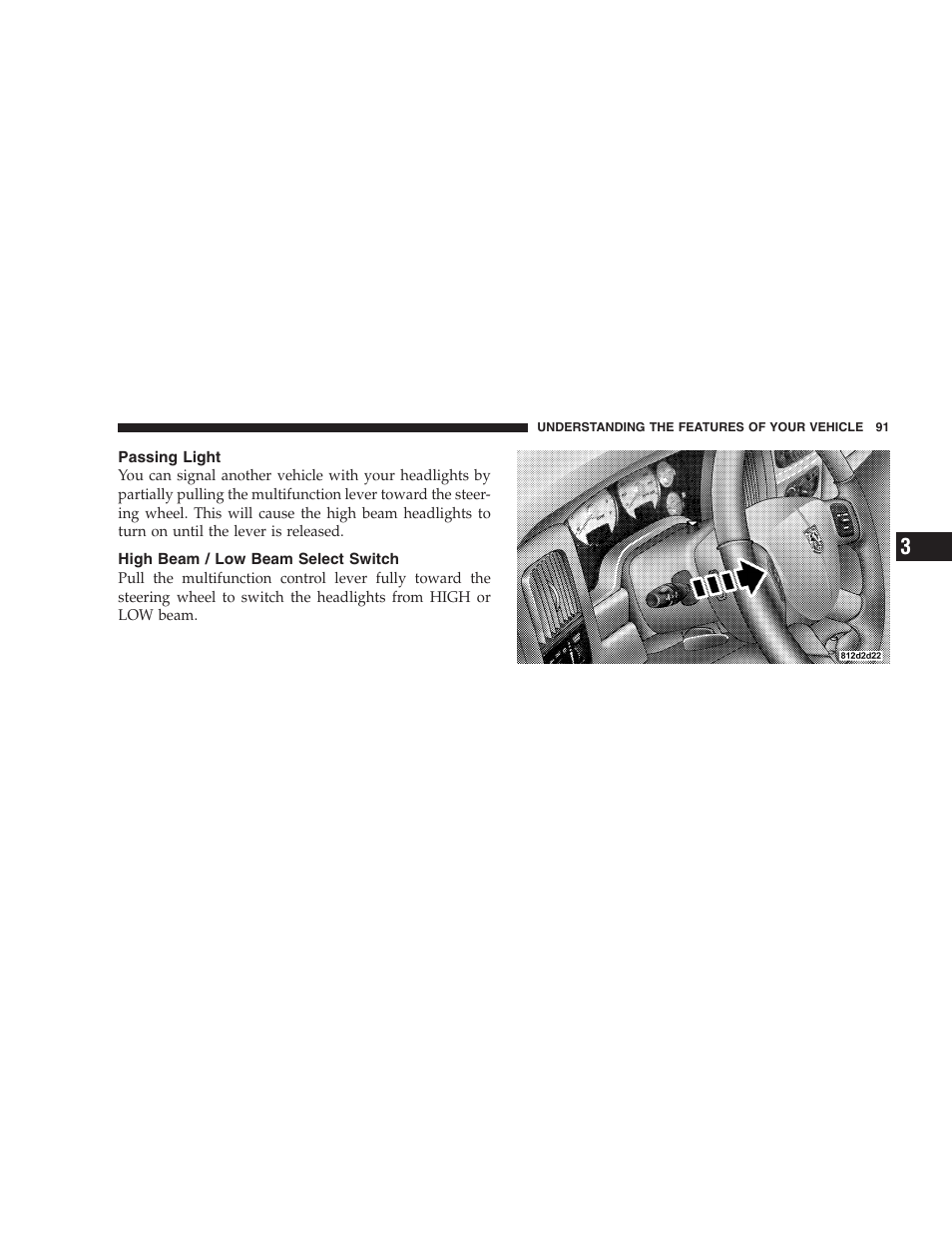 Passing light, High beam / low beam select switch | Dodge 2004 Ram SRT-10 User Manual | Page 91 / 302