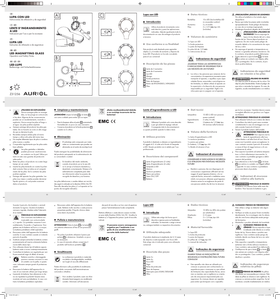 Auriol Z31256 User Manual | 2 pages